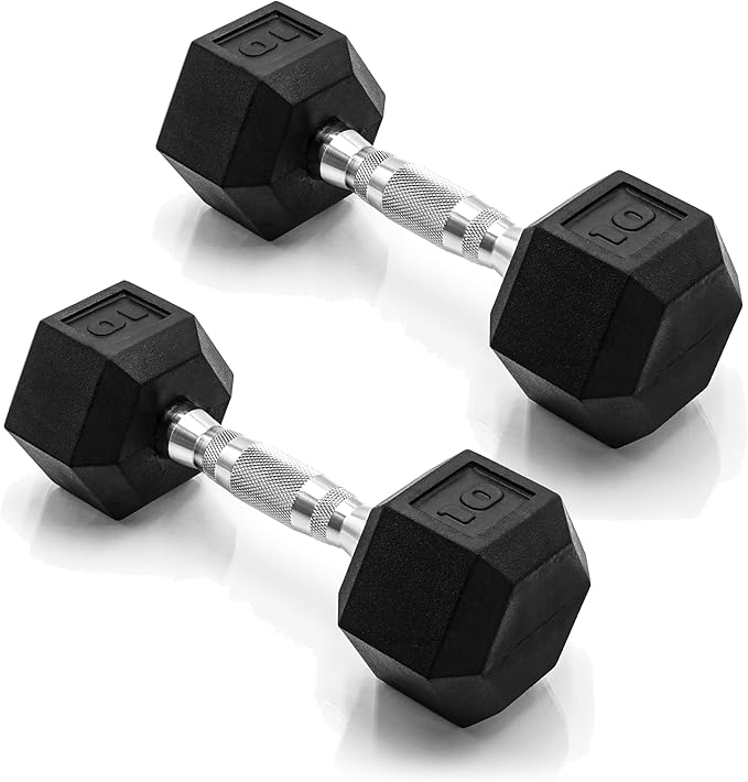 CAP Barbell 12 lb. Rubber Coated Dumbbell Weight | Pairs