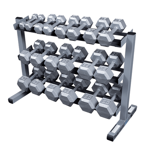 BODY SOLID STEEL HEX DUMBBELLS - 5-50 LB. SET